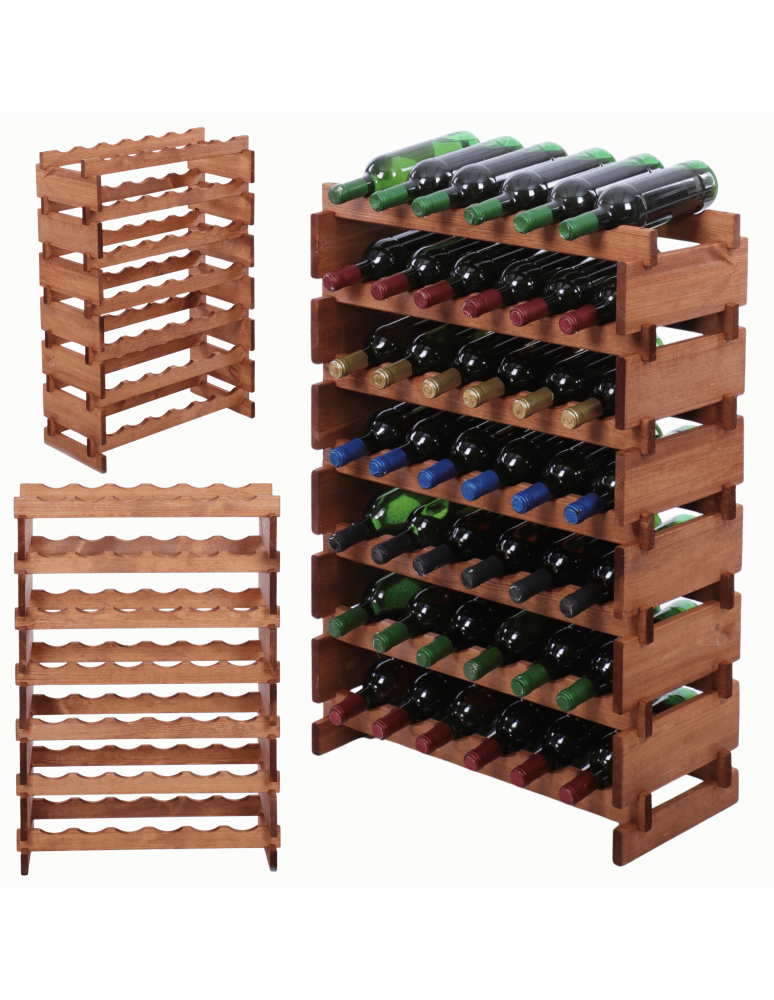 Modułowe stojaki do butelek RW11 - Stojak na butelki regał modułowy na wino 7x6 but BUDUJ JAK KLOCKI ECO - product b2b.wamar.biz 1