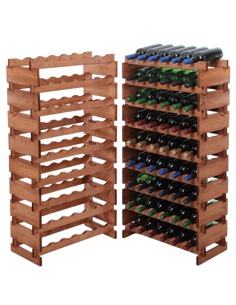 Modułowe stojaki do butelek RW11 - Stojak na butelki regał modułowy na wino 9x6 but POLSKI EKO BEZ NARZĘDZI - product b2b.wamar.biz 1