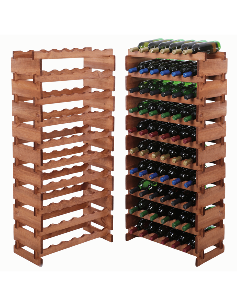 Modułowe stojaki do butelek RW11 - Stojak na butelki regał modułowy na wino 10x6 but DUŻY MONTAŻ BEZ NARZĘDZI - product b2b.wamar.biz 1