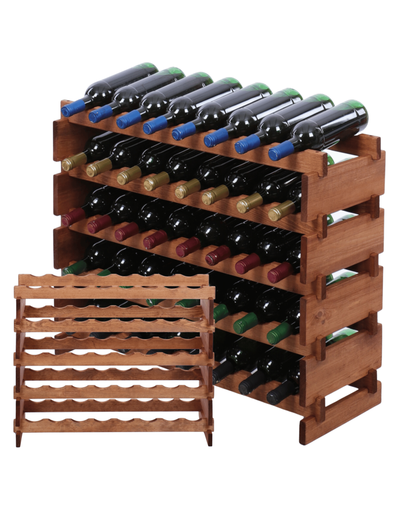Modułowe stojaki do butelek RW11 - Stojak na wino regał modułowy na butelki 5x8 but BUDUJ JAK KLOCKI EKO - product b2b.wamar.biz 1