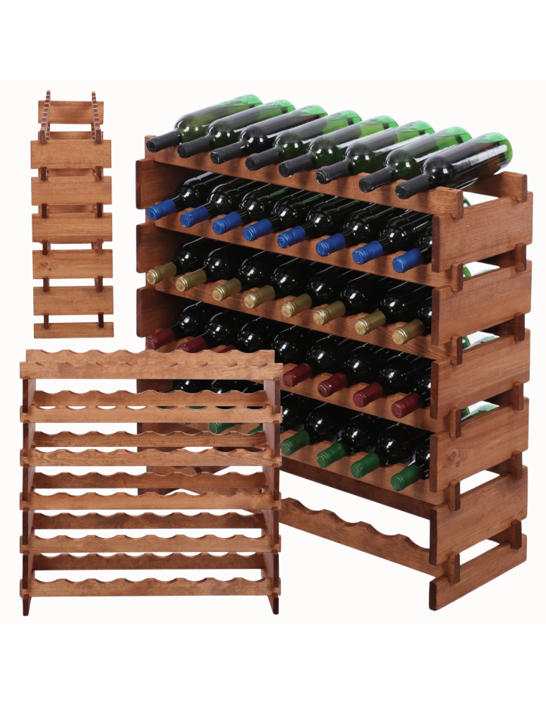 Modułowe stojaki do butelek RW11 - Stojak na wino regał modułowy na butelki 6x8 but BUDUJ JAK KLOCKI EKO - product b2b.wamar.biz 1