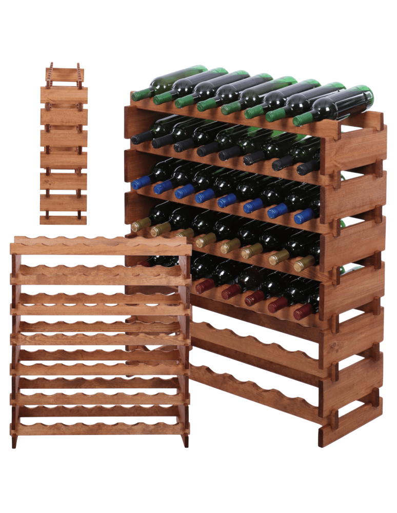Modułowe stojaki do butelek RW11 - Stojak na wino regał modułowy na butelki 7x8 but BUDUJ JAK KLOCKI EKO - product b2b.wamar.biz 1