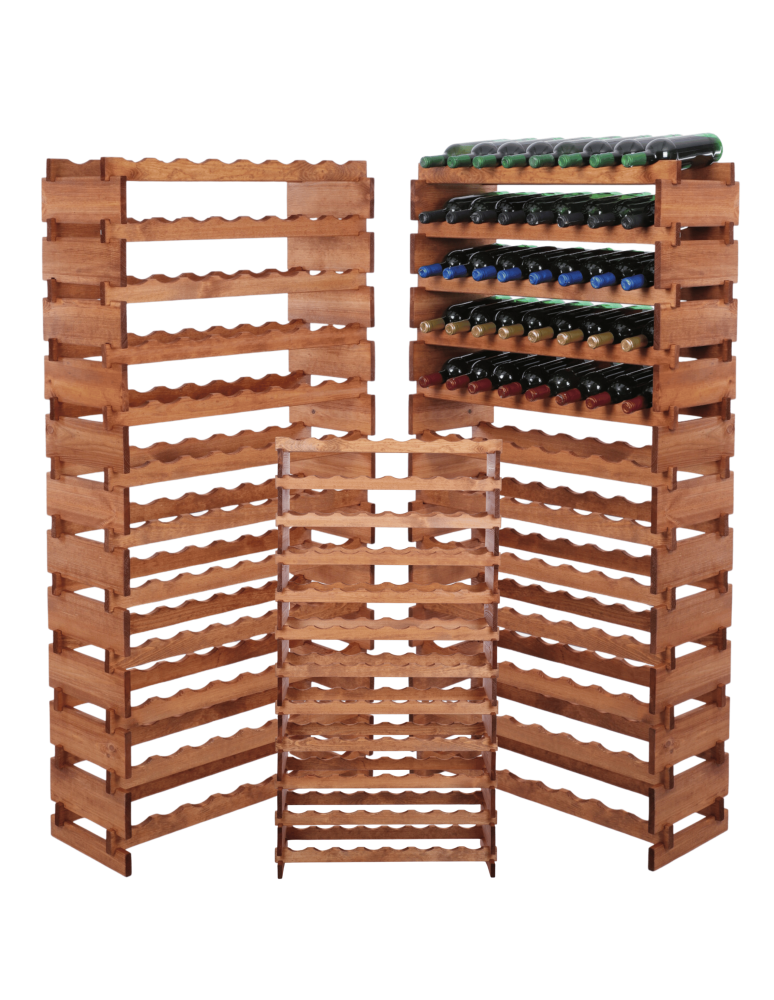 Modułowe stojaki do butelek RW11 - Stojak na wino regał modułowy na butelki 12x8 but DUŻY MONTAŻ BEZ NARZĘDZI - product b2b.wamar.biz 1