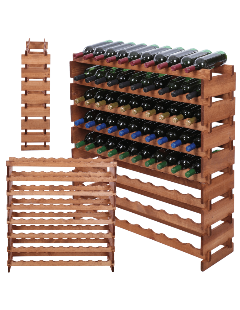 Modułowe stojaki do butelek RW11 - Stojak na wino regał modułowy na butelki 8x10 but POJEMNY BEZ NARZĘDZI - product b2b.wamar.biz 1