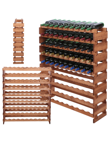 Stojak na wino regał modułowy na butelki 9x10 but POJEMNY BEZ NARZĘDZI