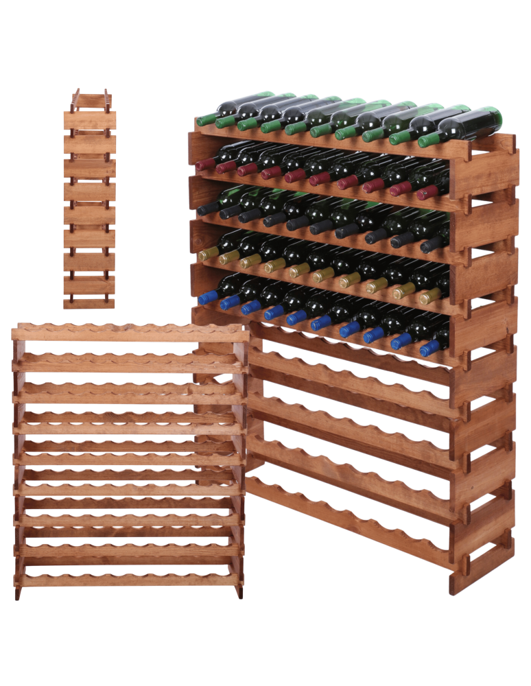 Modułowe stojaki do butelek RW11 - Stojak na wino regał modułowy na butelki 9x10 but POJEMNY BEZ NARZĘDZI - product b2b.wamar.biz 1