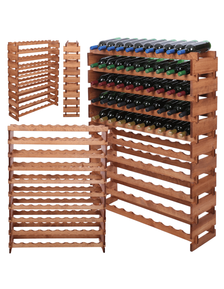 Modułowe stojaki do butelek RW11 - Stojak na wino regał modułowy na butelki 10x10 but DUŻY MONTAŻ BEZ NARZĘDZI - product b2b.wamar.biz 1