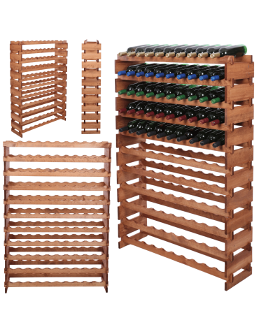 Stojak na wino regał modułowy na butelki 11x10 but DUŻY MONTAŻ BEZ NARZĘDZI