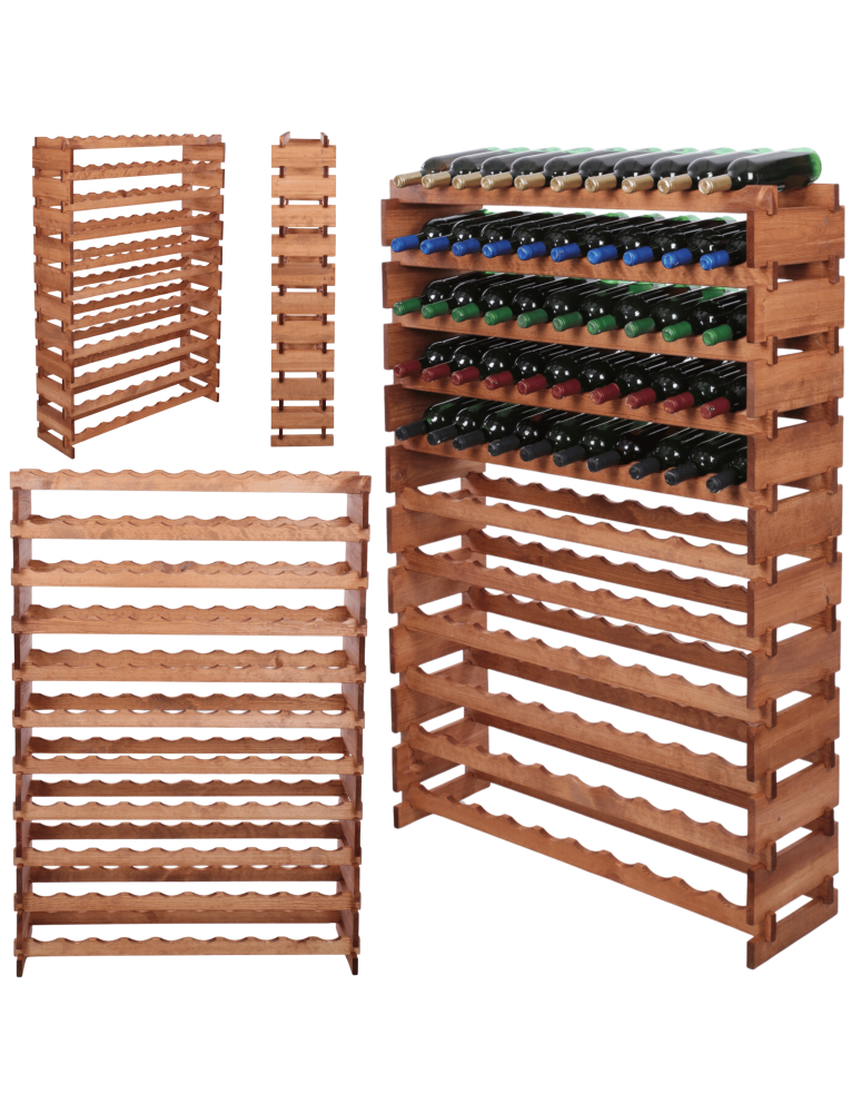 Modułowe stojaki do butelek RW11 - Stojak na wino regał modułowy na butelki 11x10 but DUŻY MONTAŻ BEZ NARZĘDZI - product b2b.wamar.biz 1