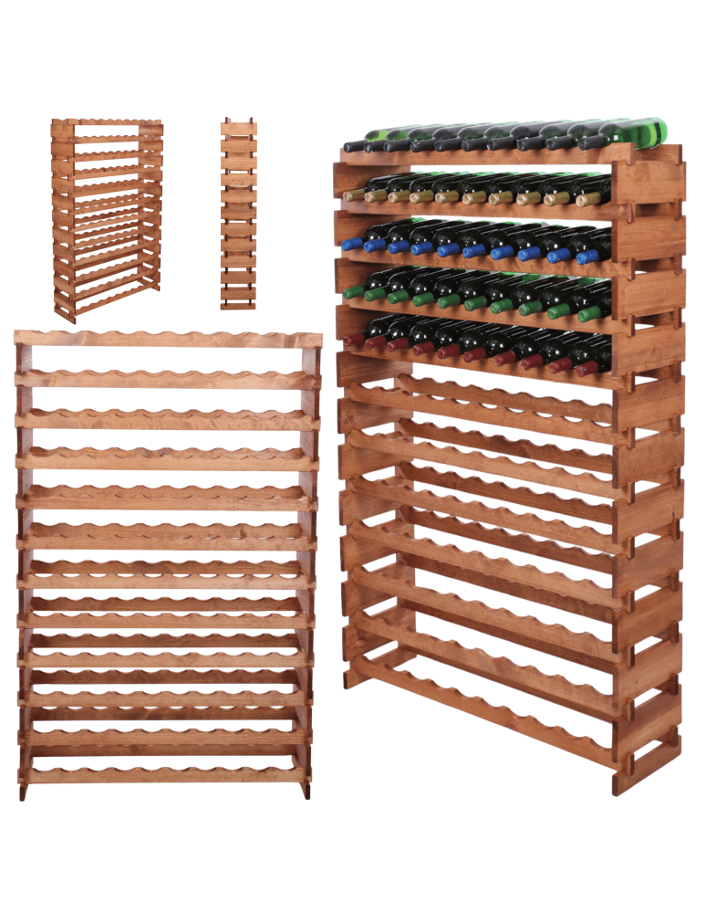 Modułowe stojaki do butelek RW11 - Stojak na wino regał modułowy na butelki 12x10 but DUŻY MONTAŻ BEZ NARZĘDZI - product b2b.wamar.biz 1