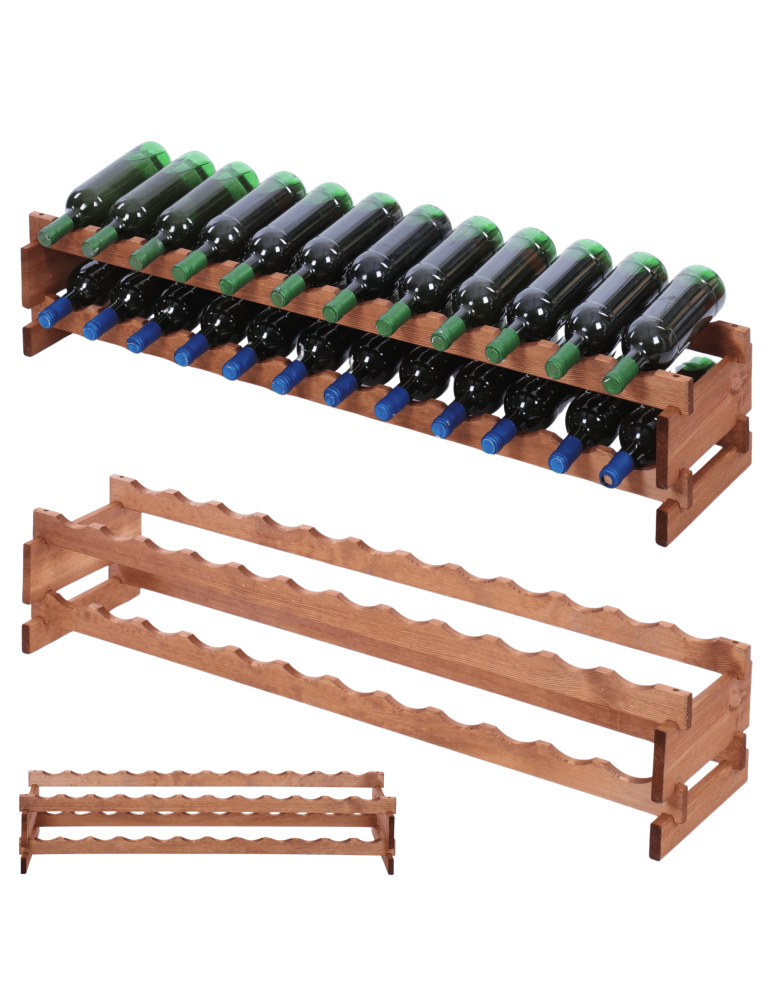 Modułowe stojaki do butelek RW11 - Stojak na wino regał modułowy na butelki 2x12 but SZEROKI BEZ NARZĘDZI - product b2b.wamar.biz 1