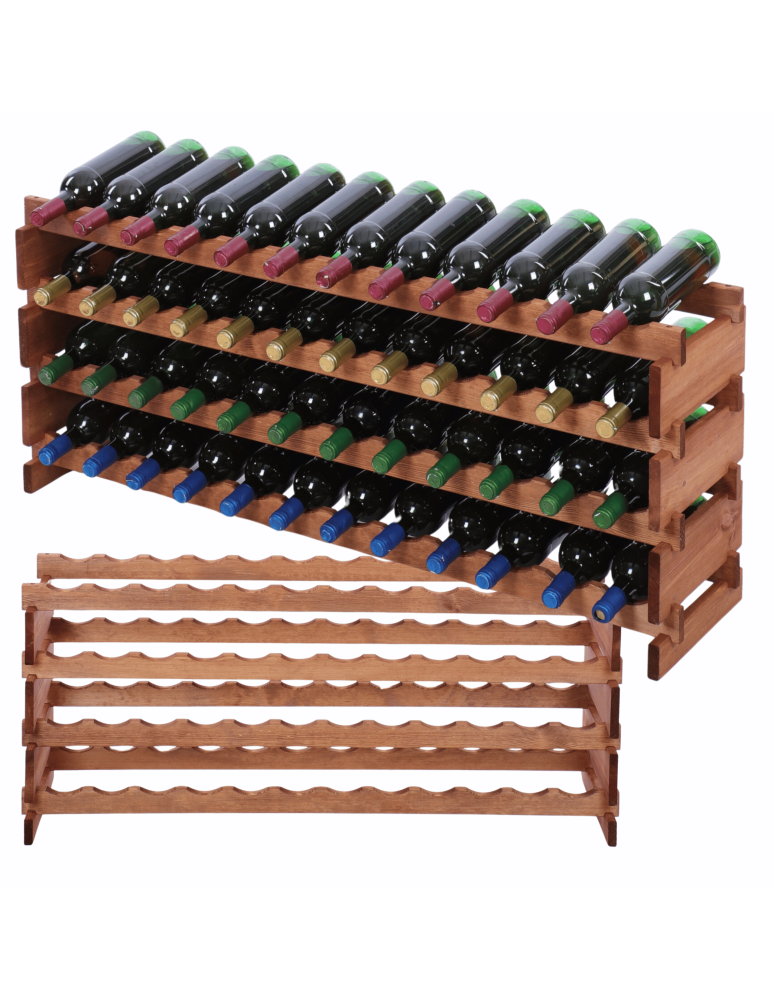 Modułowe stojaki do butelek RW11 - Stojak na wino regał modułowy na butelki 4x12 but SZEROKI BEZ NARZĘDZI - product b2b.wamar.biz 1