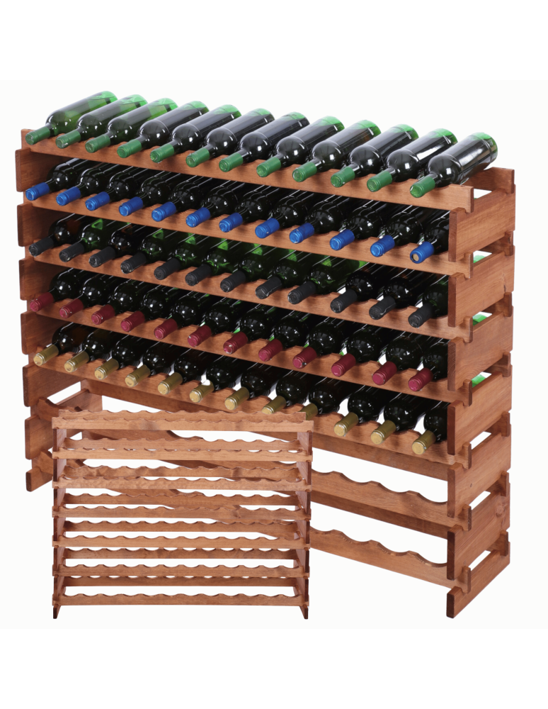 Modułowe stojaki do butelek RW11 - Stojak na wino regał modułowy na butelki 7x12 but BUDUJ JAK KLOCKI EKO - product b2b.wamar.biz 1