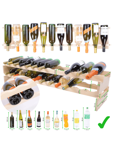 Modułowe stojaki do butelek RW11 - Stojak na wino regał modułowy na butelki 8x12 but SZEROKI BEZ NARZĘDZI - product 5