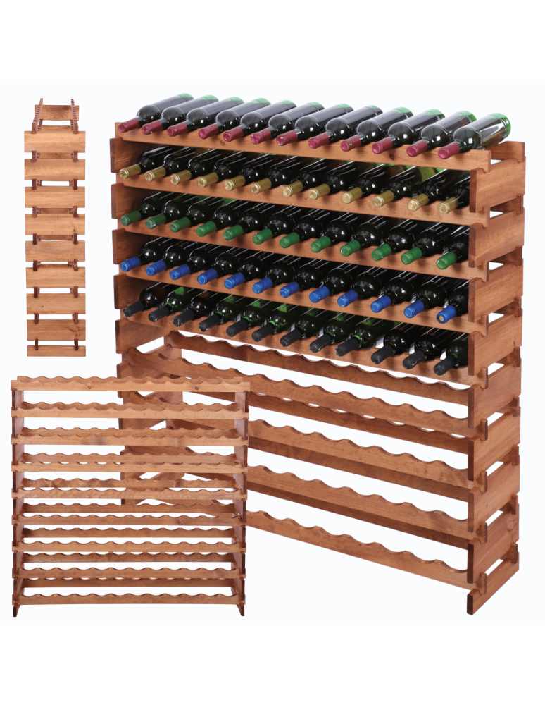 Modułowe stojaki do butelek RW11 - Stojak na wino regał modułowy na butelki 9x12 but SZEROKI BEZ NARZĘDZI - product b2b.wamar.biz 1