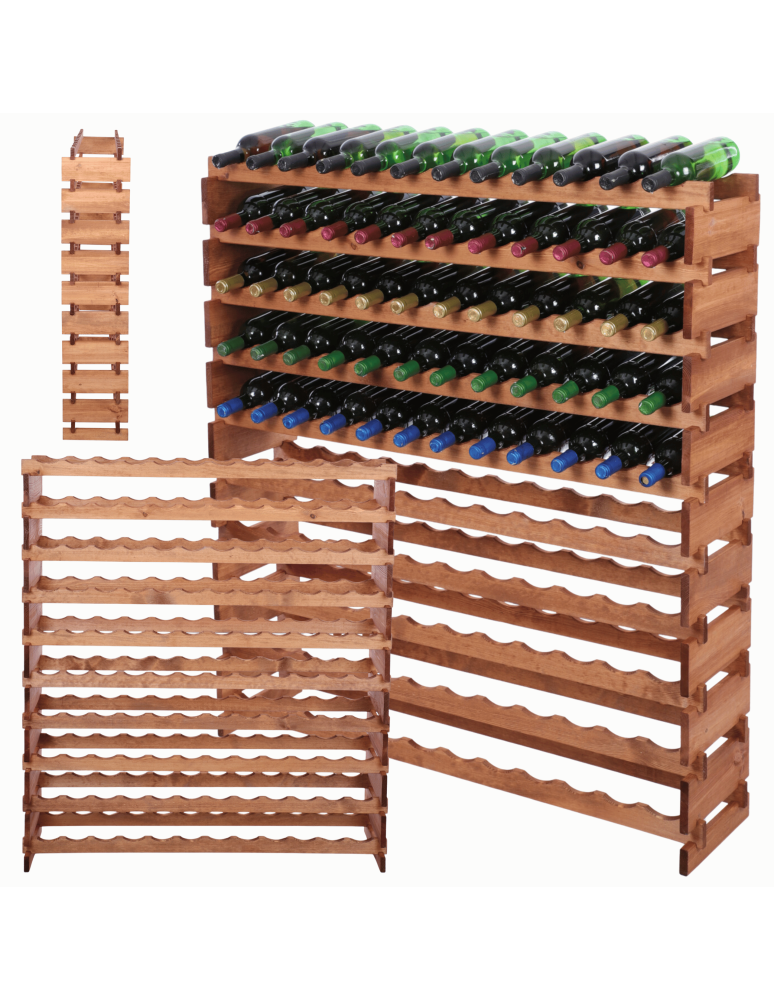 Modułowe stojaki do butelek RW11 - Stojak na wino regał modułowy na butelki 10x12 but DUŻY MONTAŻ BEZ NARZĘDZI - product b2b.wamar.biz 1