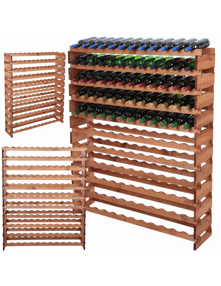 Modułowe stojaki do butelek RW11 - Stojak na wino regał modułowy na butelki 11x12 but DUŻY MONTAŻ BEZ NARZĘDZI - product b2b.wamar.biz 1