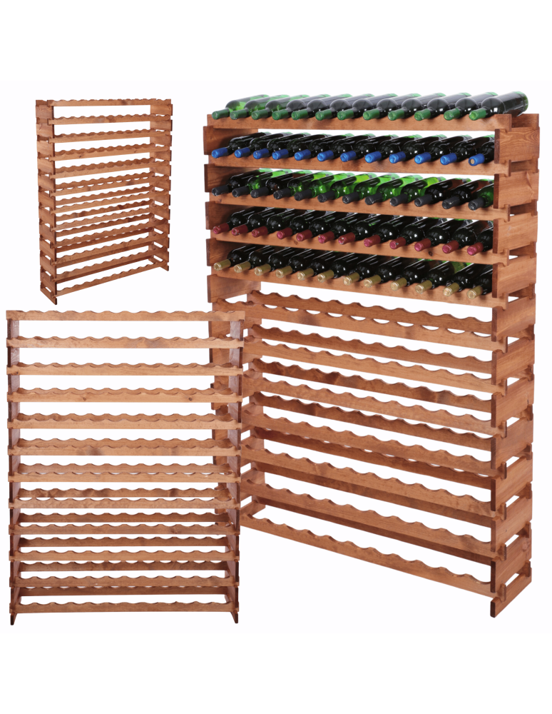 Modułowe stojaki do butelek RW11 - Stojak na wino regał modułowy na butelki 12x12 but DUŻY MONTAŻ BEZ NARZĘDZI - product b2b.wamar.biz 1