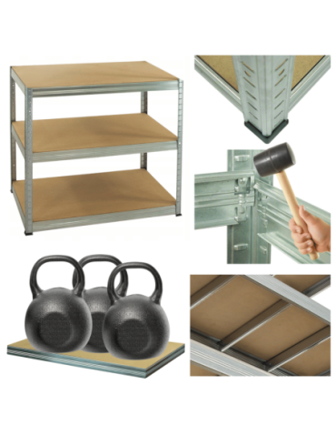 Magazynowe regały metalowe - Regał metalowy ocynk HELIOS 90x75x30cm 3Px350kg - product 17