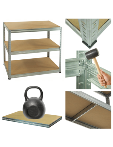 Magazynowe regały metalowe - Regał metalowy ocynk HELIOS 90x75x40cm 3Px175kg - product 17