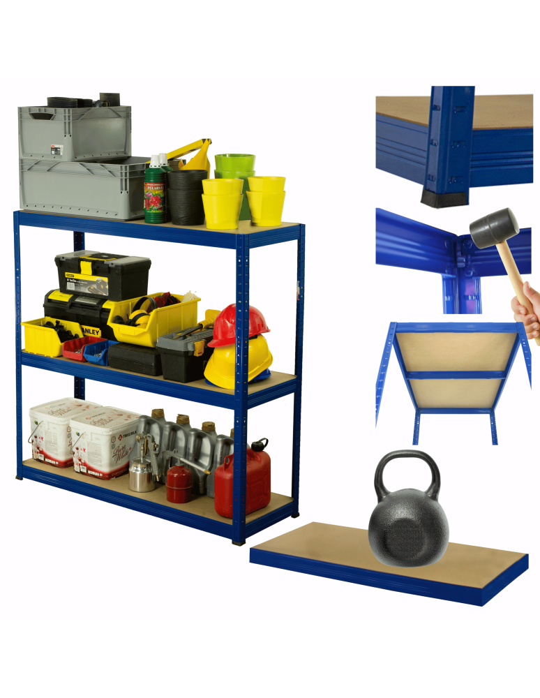 Magazynowe regały metalowe - Regał metalowy HELIOS 90x75x30cm 3Px175kg - product b2b.wamar.biz 17