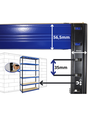 Magazynowe regały metalowe - Regał metalowy PREMIUM HELIOS 90x90x35cm 3Px175kg - product 24