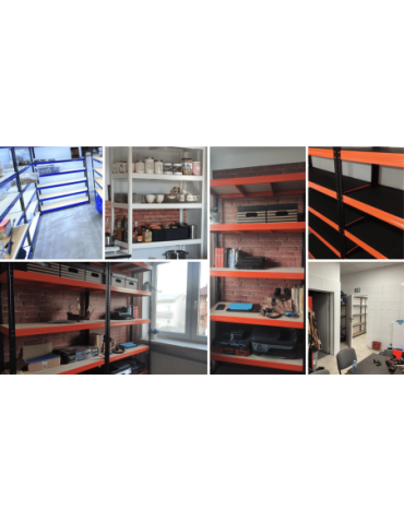 Magazynowe regały metalowe - Regał metalowy PREMIUM HELIOS 90x90x35cm 3Px350kg - product 29