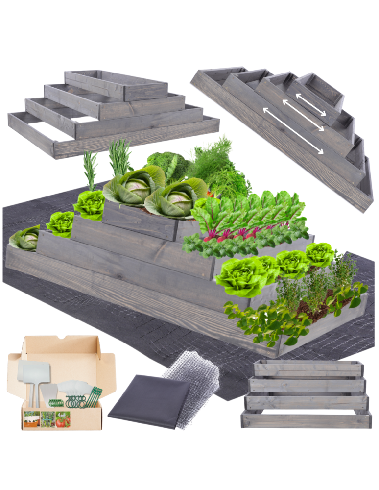 Grządki kaskadowe - Skrzynia na warzywa regulowana skrzynie na warzywniak donica 36x117x90 - product b2b.wamar.biz 1