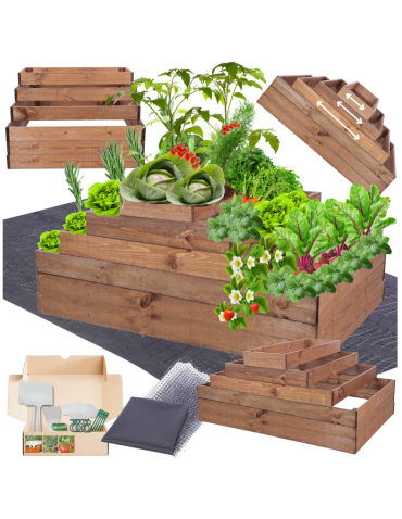 Grządka na warzywa regulowana skrzynie na warzywniak inspekt 54x117x120