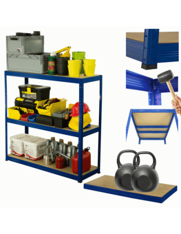 Magazynowe regały metalowe - Regał metalowy HELIOS 90x120x60cm 3Px275kg - product 1