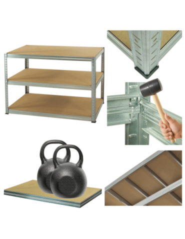 Magazynowe regały metalowe - Regał metalowy ocynk HELIOS 90x150x60cm 3Px275kg - product 1