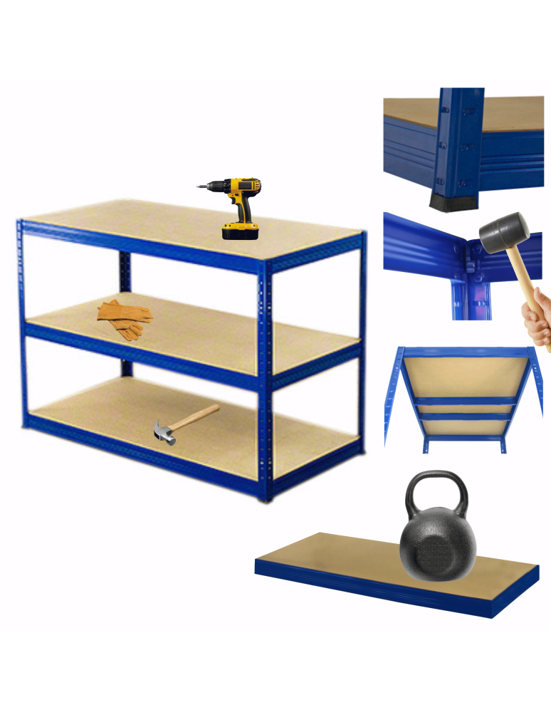 Magazynowe regały metalowe - Regał metalowy HELIOS 90x150x50cm 3Px175kg - product b2b.wamar.biz 1