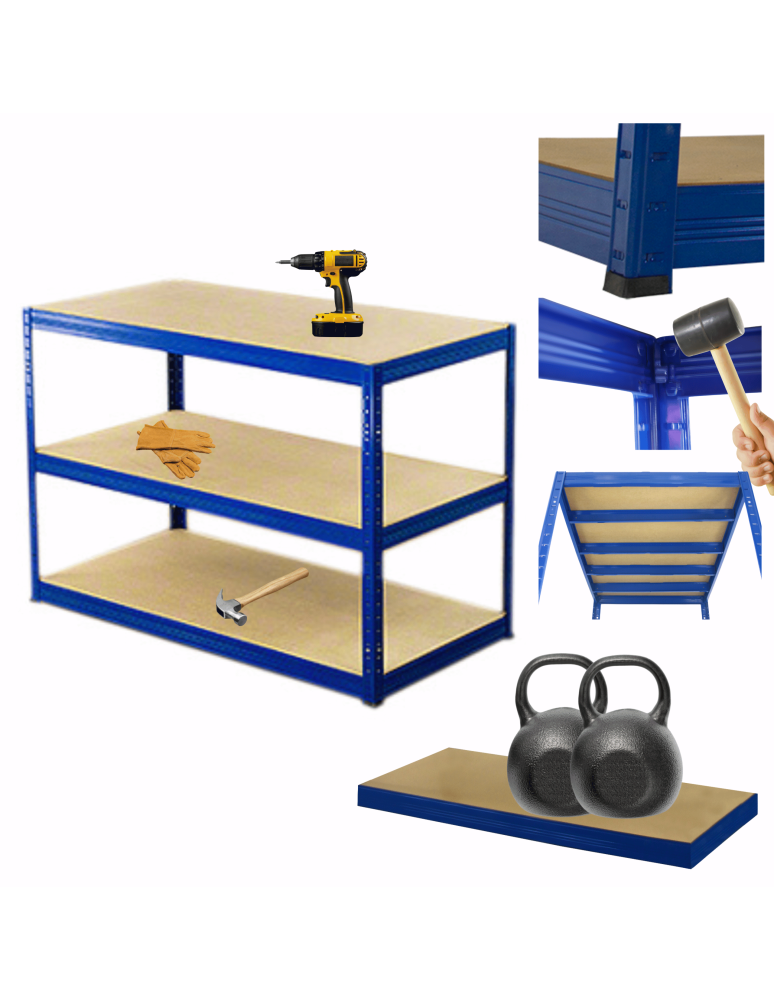 Magazynowe regały metalowe - Regał metalowy HELIOS 90x180x45cm 3Px275kg - product b2b.wamar.biz 1