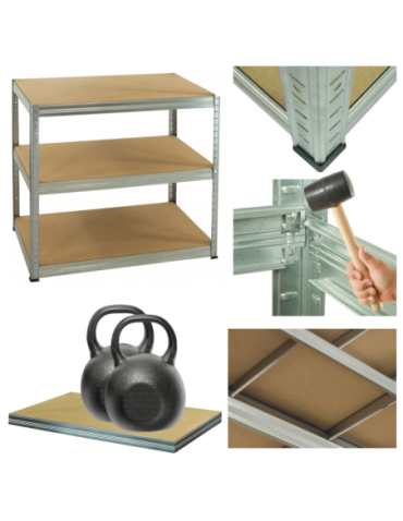 Magazynowe regały metalowe - Regał metalowy ocynkowany HELIOS 106x75x30cm 3Px275kg - product 1