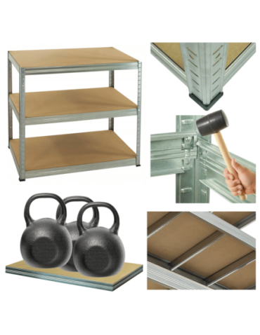 Magazynowe regały metalowe - Regał metalowy ocynkowany HELIOS 106x75x40cm 3Px350kg - product 1