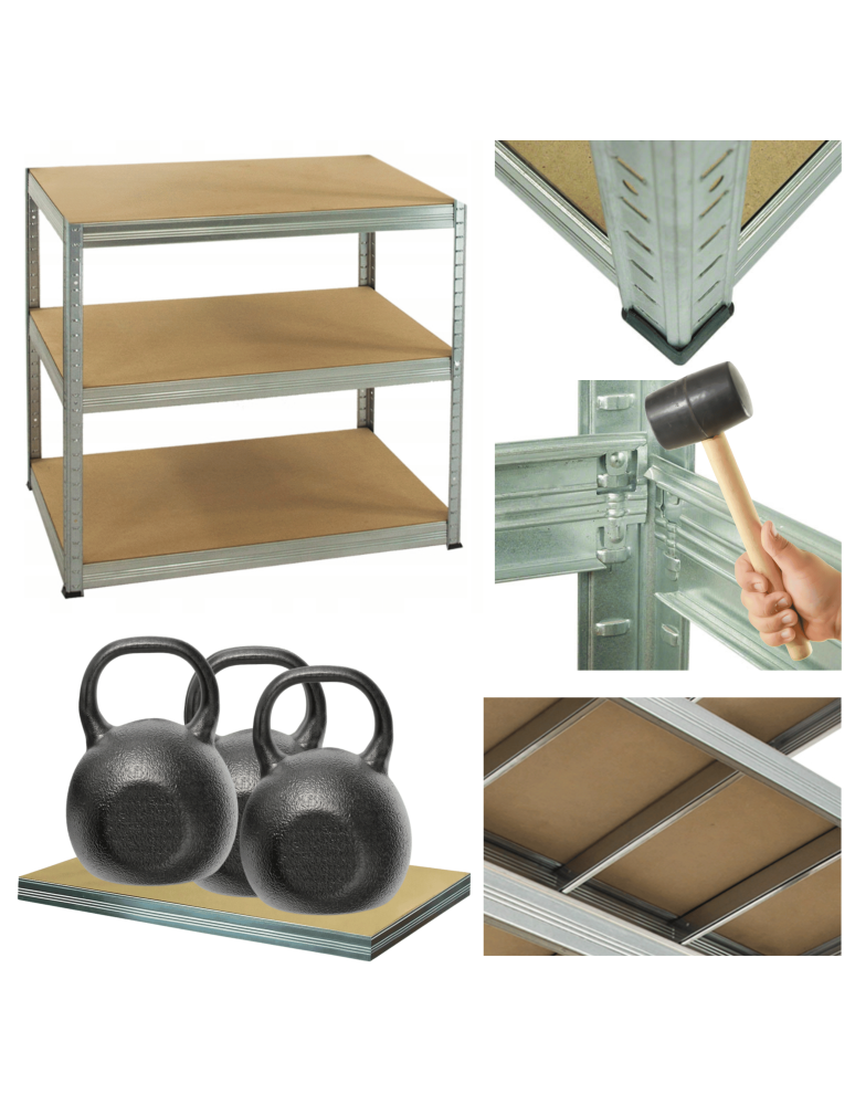Helios Regały Ocynkowane - Regał metalowy ocynkowany HELIOS 106x110x30cm 3Px350kg - product b2b.wamar.biz 1