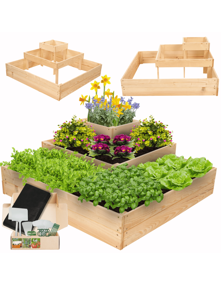 Uprawowe skrzynie ogrodowe- Warzywniaki- skrzynia do uprawy - Grządka podwyższona narożna inspekt drewniana donica 36x90x90 GRATISY EKO - product b2b.wamar.biz 1