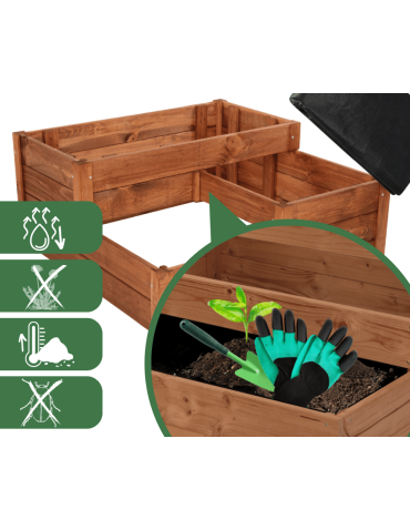Grządki kaskadowe - Skrzynia na warzywa warzywniak grządka IMPREGNOWANY 36x80x80 INSPEKT EKO - product 9