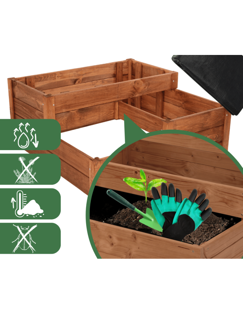 Grządki kaskadowe - Skrzynia na warzywa warzywniak grządka IMPREGNOWANY 36x80x80 INSPEKT EKO - product b2b.wamar.biz 9