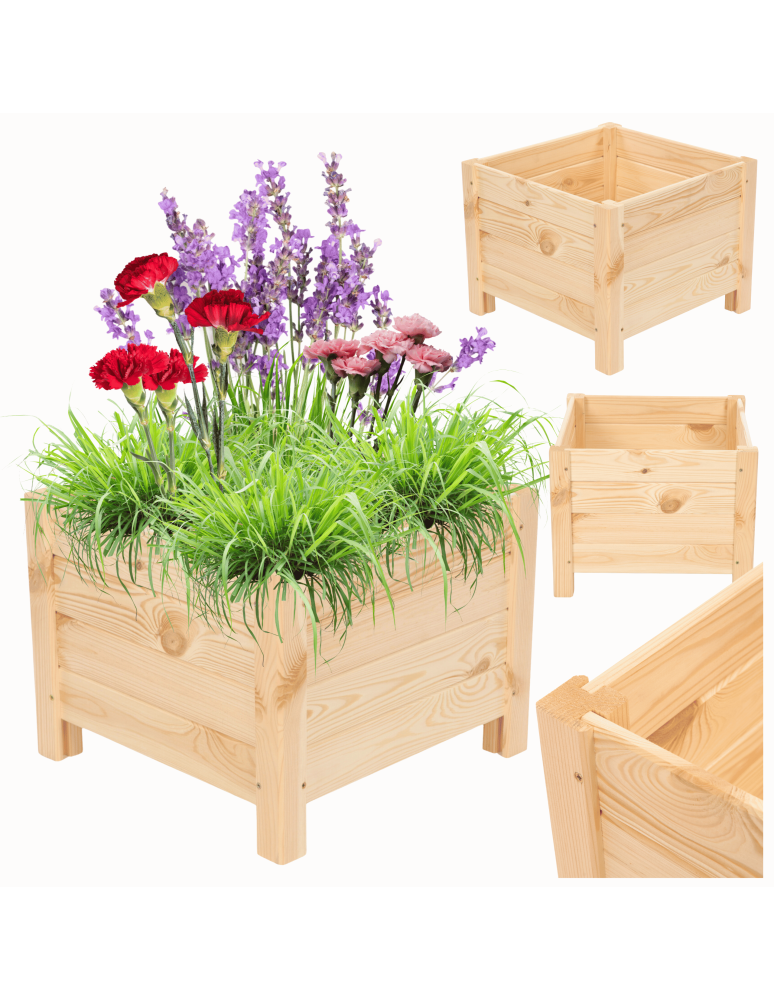 Duże donice ogrodowe- pergole - Drewniana donica ogrodowa doniczka skrzynka na kwiaty 31x40x40 EKO - product b2b.wamar.biz 1