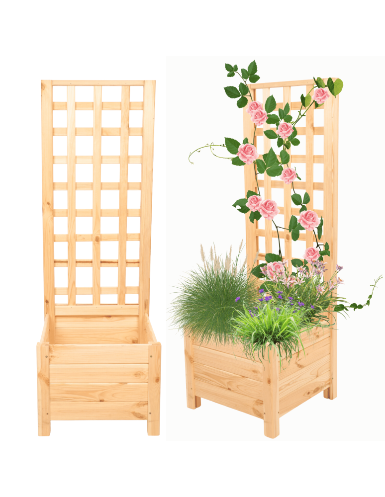 Duże donice ogrodowe- pergole - Drewniana pergola ogrodowa doniczka skrzynka na kwiaty 116x40x40 na nogach - product b2b.wamar.biz 1