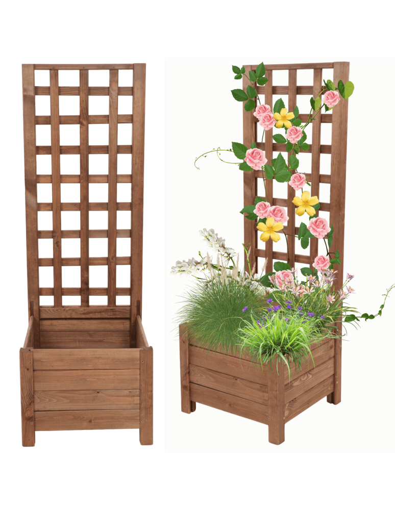 Duże donice ogrodowe- pergole - Drewniana pergola ogrodowa doniczka skrzynka na kwiaty 116x40x40 EKO - product b2b.wamar.biz 1