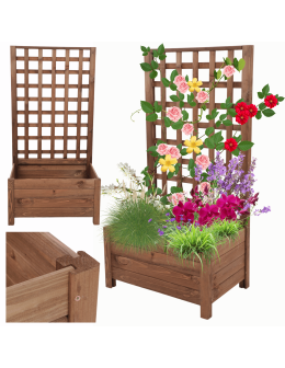 Drewniana pergola ogrodowa doniczka skrzynka na kwiaty 116x60x40 EKO