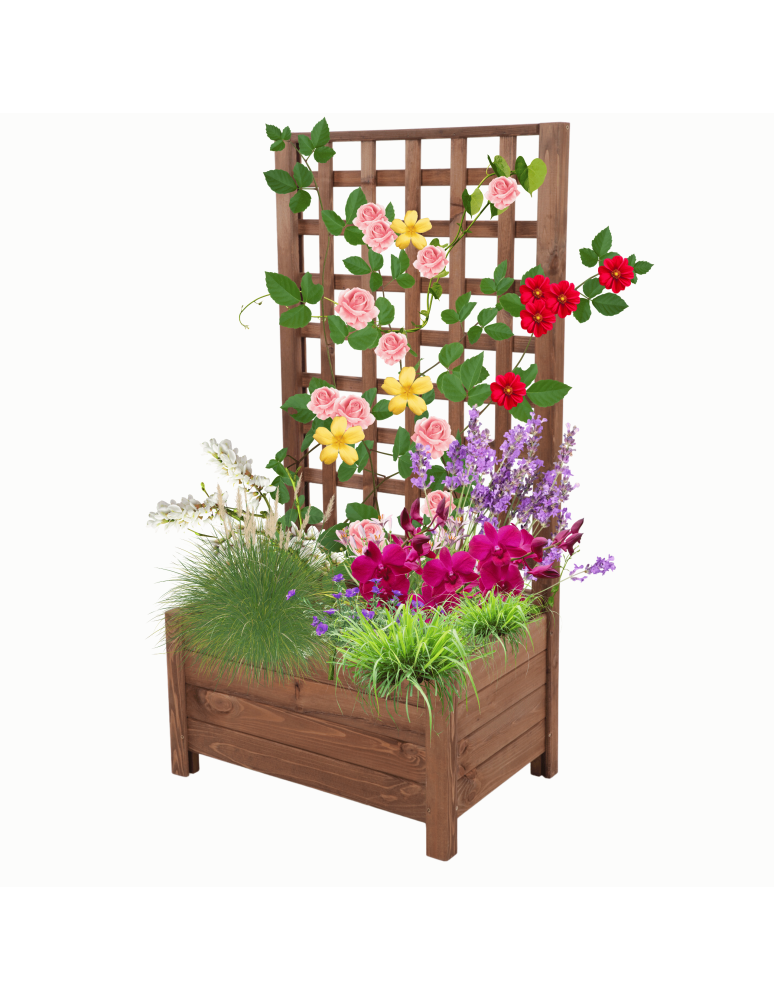 Duże donice ogrodowe- pergole - Drewniana pergola ogrodowa doniczka skrzynka na kwiaty 116x60x40 EKO - product b2b.wamar.biz 2