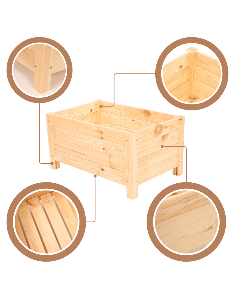 Duże donice ogrodowe- pergole - Drewniana pergola ogrodowa doniczka skrzynka na kwiaty 116x60x40 EKO - product b2b.wamar.biz 5