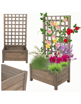 Drewniana pergola ogrodowa doniczka skrzynka na kwiaty 116x60x40 na nogach