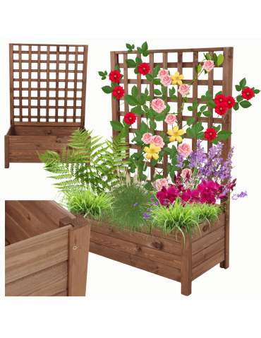Drewniana pergola ogrodowa doniczka skrzynka na kwiaty 116x80x40 na nogach