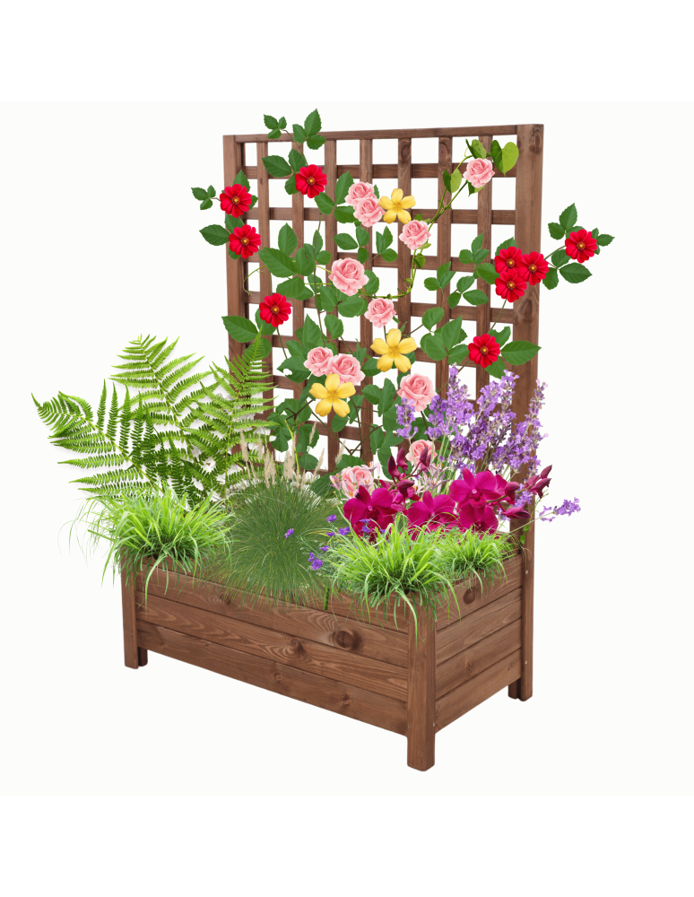 Duże donice ogrodowe- pergole - Drewniana pergola ogrodowa doniczka skrzynka na kwiaty 116x80x40 na nogach - product b2b.wamar.biz 2