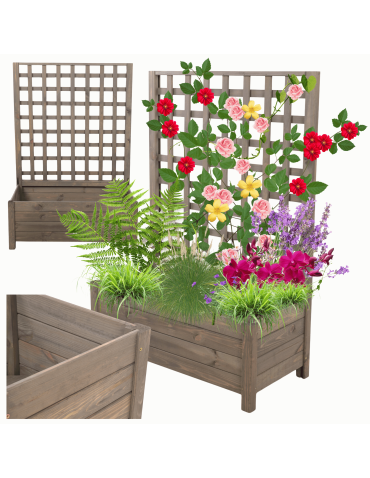 Drewniana pergola ogrodowa doniczka skrzynka na kwiaty 116x80x40 EKO