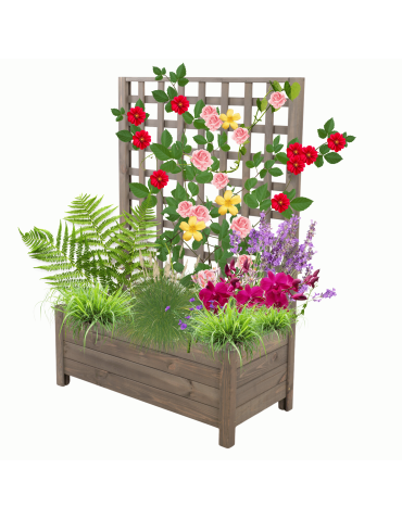 Drewniana pergola ogrodowa doniczka skrzynka na kwiaty 116x80x40 EKO - product 2